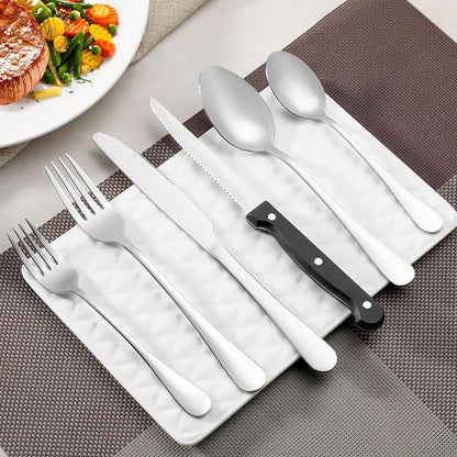 24 Piece Dinner Forks Set, Food-Grade Stainless Steel Forks Silverware - Image 6
