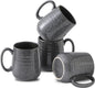 Hasense Dark Grey Coffee Mugs Set of 4, 12oz Ceramic Coffee Cups, Latte Mug by Hasense