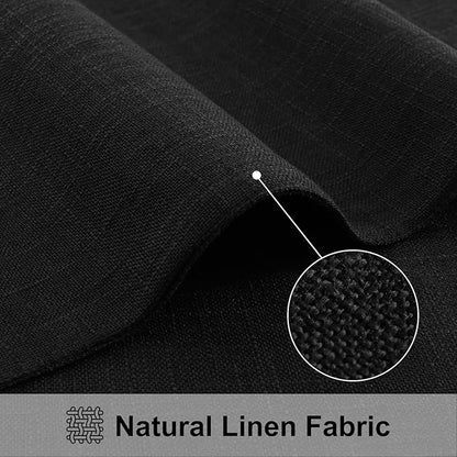 homing Cotton Linen Placemats Set of 6, Cloth Washable Farmhouse Dining Table Mats for Indoors & Outdoors, Easy to Clean, Black, 13 x 19 Inch