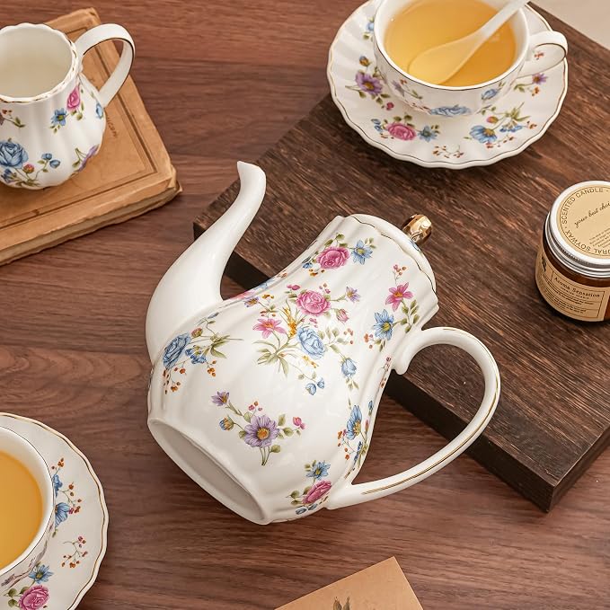Flowers Ceramic Tea Set，Tea Sets - Image 6