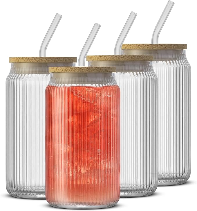 JoyJolt Fluted Glass Tumblers by JoyJolt