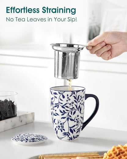 vancasso SELENE Porcelain Tea Mug, 18 oz Porcelain Tea Cup - Image 7