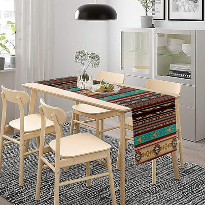 Aztec Southwest Table Runner, Ethnic Style Design Geometric Table Runners - Image 3