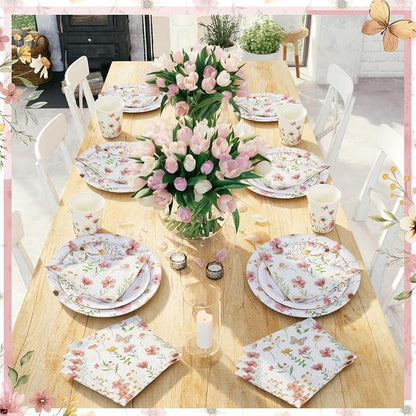 250 Pcs Wildflower Party Decorations Include Spring Summer Floral Paper Plates - Image 5