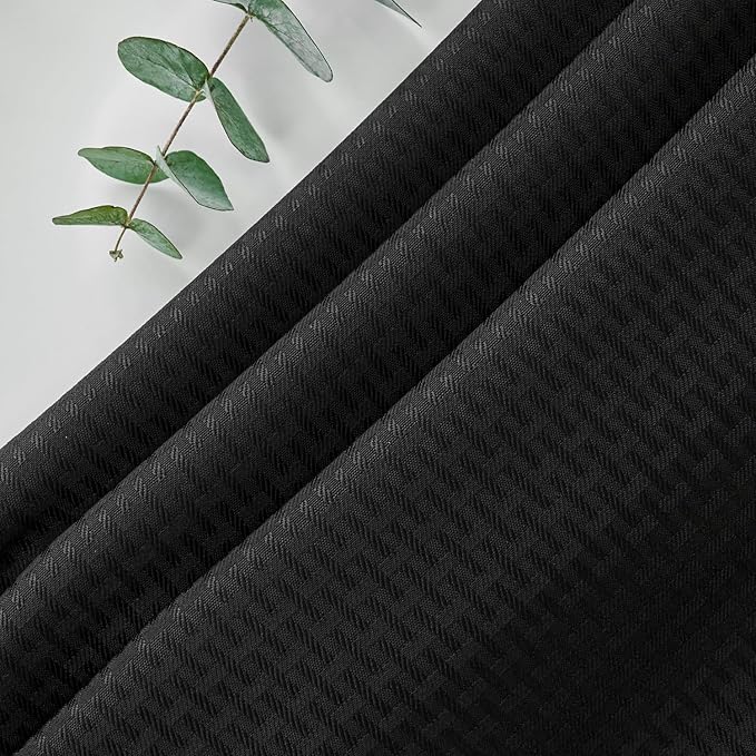 maxmill Weaved Texture Tablecloth Water Resistance Antiwrinkle Spillproof Soft Washable Table Cloth for Dining Room, Buffet Banquet Parties Holiday Dinner, Rectangular 60 x 108 Inch, Black