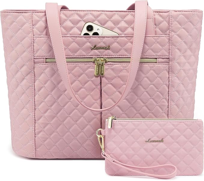 LOVEVOOK Laptop Bag for Women 15.6 inch, Diamond Quilted Work Womens Laptops by LOVEVOOK