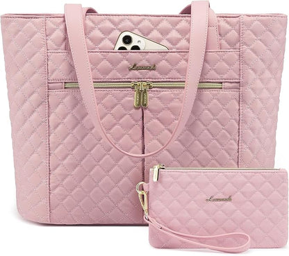 LOVEVOOK Laptop Bag for Women 15.6 inch, Diamond Quilted Work Womens Laptops by LOVEVOOK