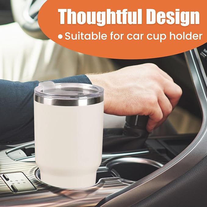 D·S 30oz Cream Tumbler Double Wall Vacuum Insulated Travel Coffee Mug | Double - Image 6