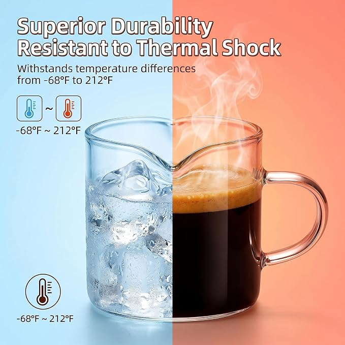 Farielyn-X® 5 OZ Espresso Cups Set of 2, Double Spouts Cups, Shot Glasses - Image 4