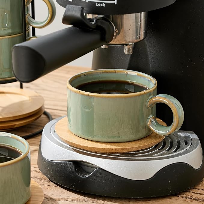 LUKA 6 Ounce Porcelain Stackable Espresso Cups - Image 9