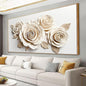 Canvas Art Wall Decor Print Paintings White Flower Wall Art Prints Pictures Decor Ready To Hang Pictures For Bedroom Bathroom And Office Kitchen Home Wall Decor Artwork 20"×40" With Framed