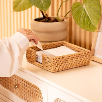 Rattan Napkin Holder Square, Napkin Holders - Image 3