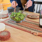 Homespice Chester Jute Braided Long Table Runner, Country Cabin Decor, Red Rectangle 11x36 - Rich Colors, Easy to Clean, Durable and Protects Furniture