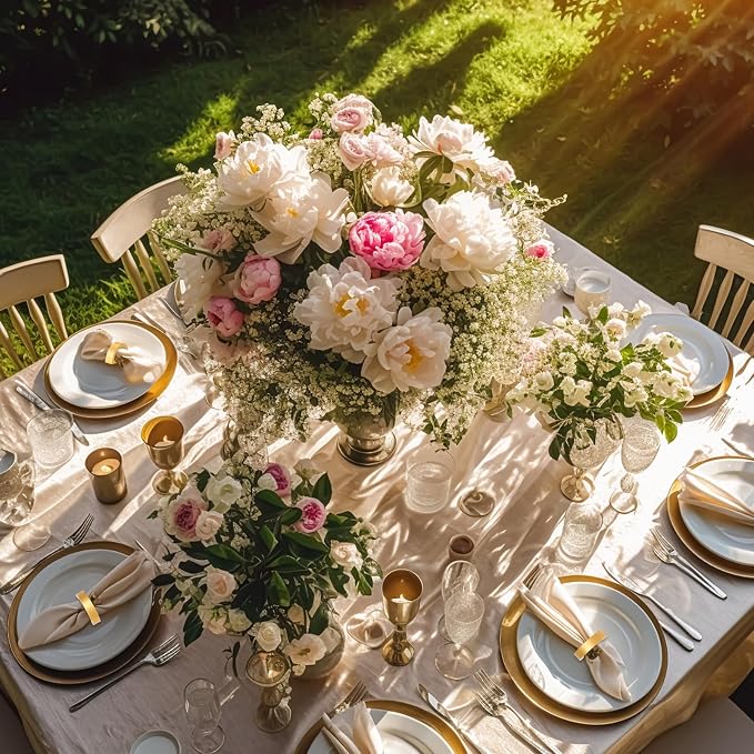 LemonRoad 24 Set Gold Napkin Rings Boho Wedding Wooden Napkin Holders Handmade - Image 7