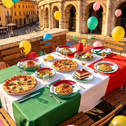180Pcs Italian Flag Plates and Napkins Party Supplies, Serves 60 | Disposable - Image 3
