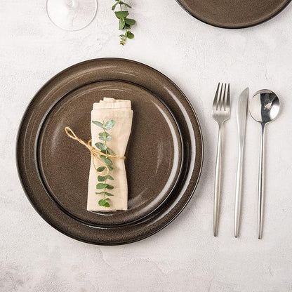 LERATIO Ceramic Dinner Plates Set of 4, 10.5 Inch Reactive Glaze Plate Sets | - Image 4
