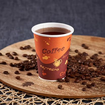 Karat 8 oz Coffee Cups, Café Theme Disposable Paper Hot Cups, 1000ct | C-K508 - Image 7