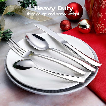 Onader 60 Piece Heavy Duty Silverware, Cutlery Set - Image 2