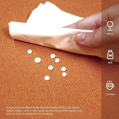 BALCONY & FALCON Rectangle Tablecloth Washable Wrinkle Resistant and Water Proof Table Cloth Decorative Linen Fabric Tablecloths for Dining Parties Kitchen Wedding and Outdoor Use (Pumpkin, 55x95)