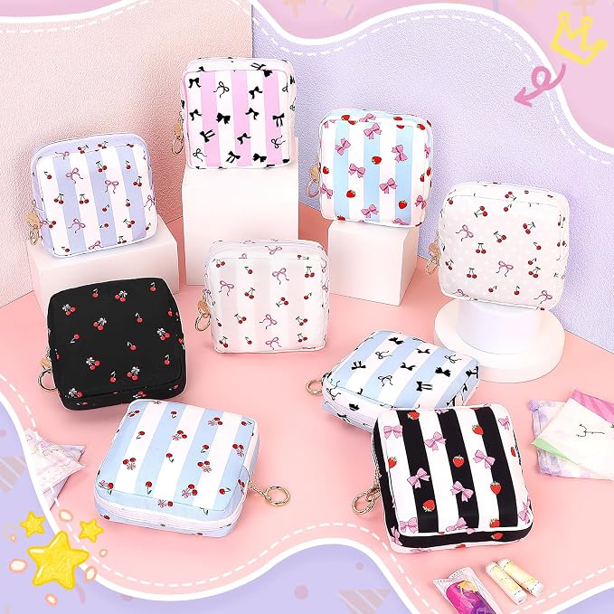 Period Bag for Teen Girls, Canvas Sanitary Napkin Storage Bag - Image 5
