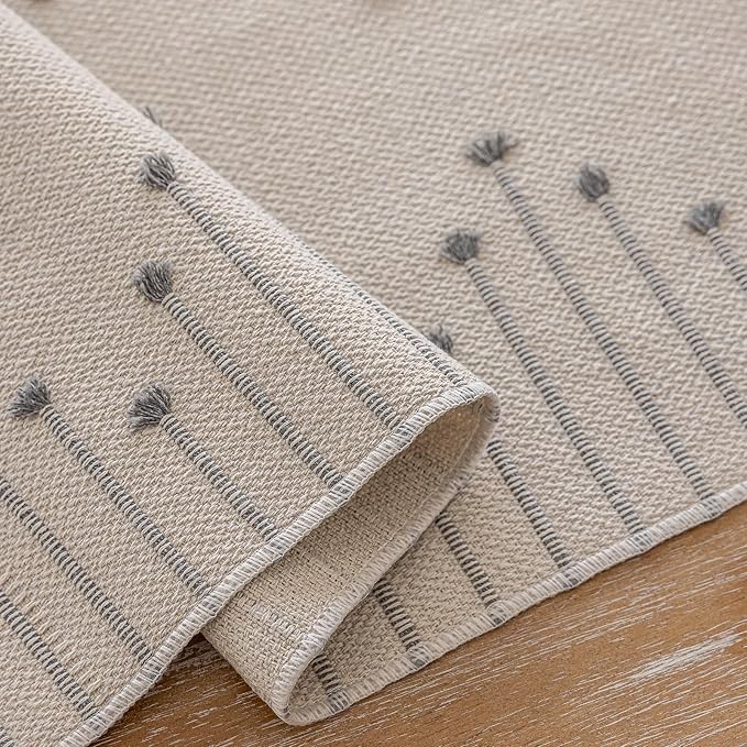 Joyfol Day Boho Table Runner, Farmhouse Stripe Cotton Table Runners - Image 5