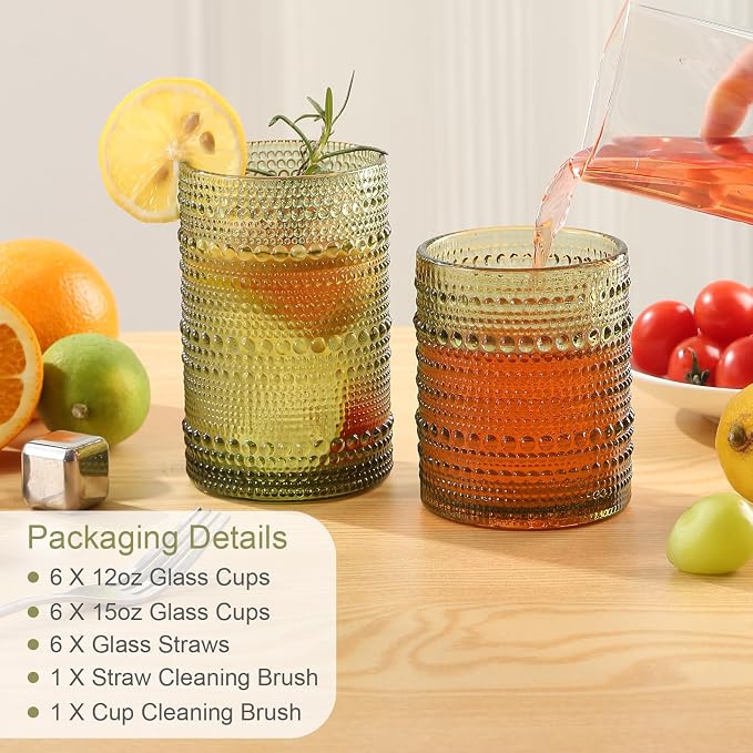ZMOWIPDL Drinking Glasses Set of 12, - Image 6