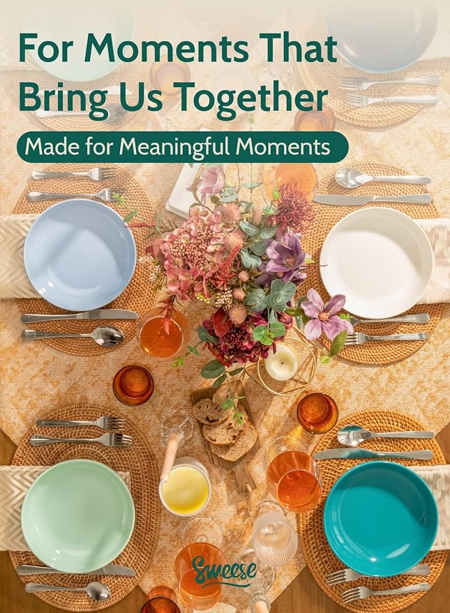 Sweese Pasta Bowls, 30 Ounce Salad Serving Bowls Set of 6, 8.4 Inch Porcelain - Image 6
