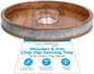 BIRDROCK HOME Wooden & Iron Chip Dip Serving Tray w/Glass Dip Bowl | Extra Large Decorative Kitchen Platter | Salsa, Guacamole, Veggies, Cheese | Decor for Coffee Table, Dining & Living Room - Round