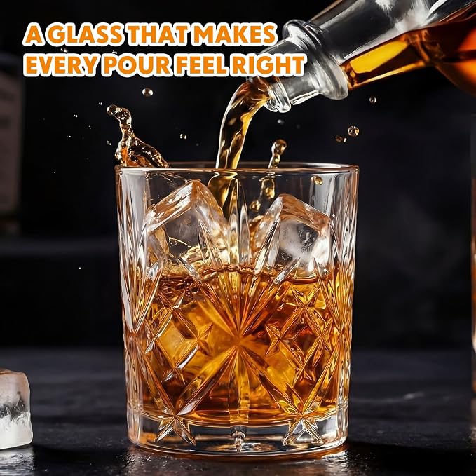 12 Pcs Old Fashioned Whiskey Glasses 8 oz Elegant Crystal Whiskey Glasses - Image 4