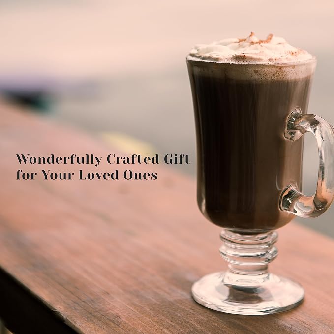 PARNOO Irish Coffee Mugs - 8 oz - Clear Glasses - Image 6
