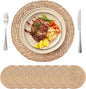 13.8'' Round Woven Placemats Set of 8, Boho Wicker Chargers, Terrekraft | by TerrekraftMakeLuxuryTraysAffordable