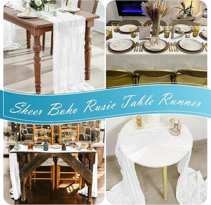 30 Pack White Cheesecloth Table Runner 17 x 108 inch Cheese Cloth Table Runners - Image 7