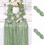 2 Pack Sage Green Cheesecloth Table Runner 17x108 Inch Boho Rustic Semi Sheer by Unknown