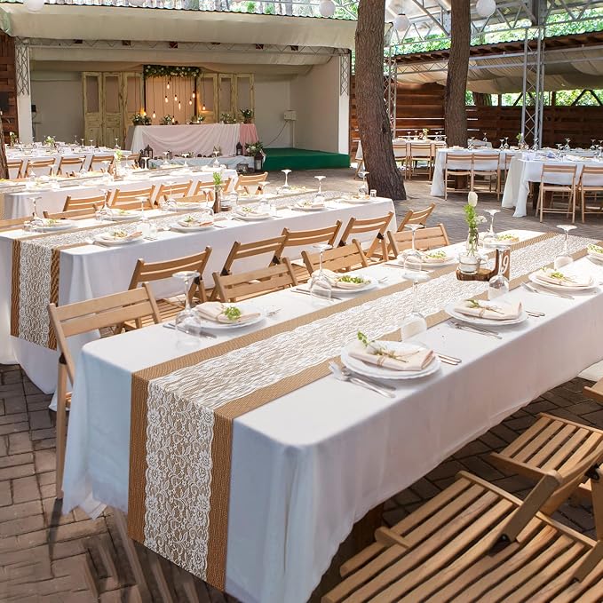Tatuo 12 Pieces Burlap Table Runners - Image 4