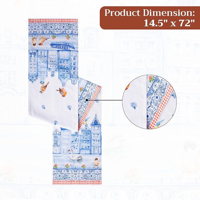 Maison d' Hermine Table Runner 100% Cotton 14.50" x 72" | Table Runners 72 - Image 7