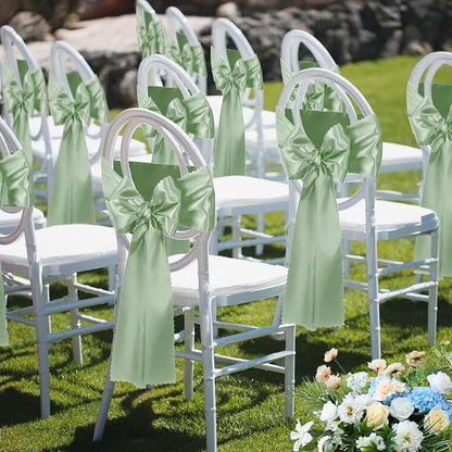 VACVELT Sage Green Satin Table Runners, 12x72 Inch, 6 Pack, Scalloped Edge | - Image 9