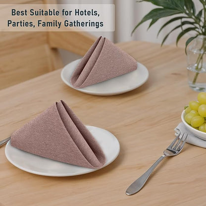 Ruvanti Cloth Napkins Set of 12, 18x18 Reusable, Cloth Washable, Soft & Durable Table Napkins, Polycotton Dinner Napkins for Parties, Christmas, Thanksgiving, Weddings -Rust Dark