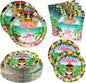 180PCS Hawaiian Aloha Plates and Napkins Party Supplies Serve 60 | Disposable by Osonm