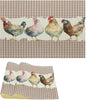 Rustic Rooster Placemat Set, Vintage Boho Farmhouse Colorful Watertcolor Chicken Pink Plaid Pattern Home Decor Table Mats for Dining Room Kitchen Party (17x12in) x2P