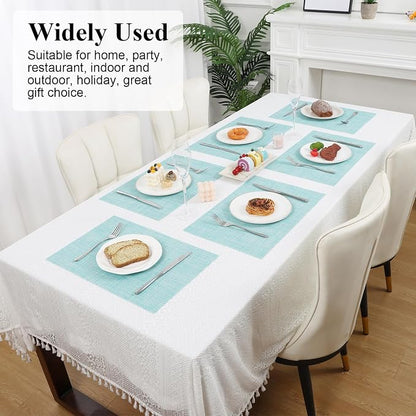 SHACOS Placemats Set of 6 Woven Vinyl Place Mats Wipeable Heat Resistant - Image 7