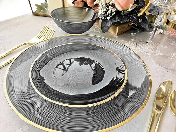 " OCCASIONS " 960pcs set-Wedding Party Disposable Plastic Plate Set -120 x 10'' - Image 6