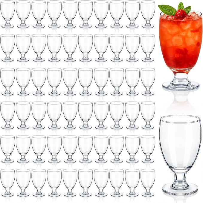 Patelai Set of 60 Water Goblet, 10.5 oz Clear Drinking Glasses Bulk Dishwasher by Patelai