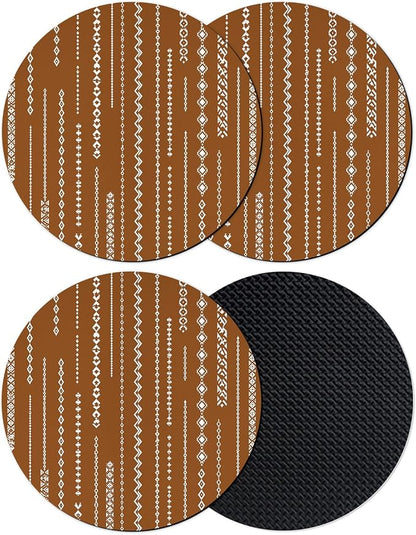 Vintage Brown Coasters Set of 4, Absorbent Coasters by Unknown