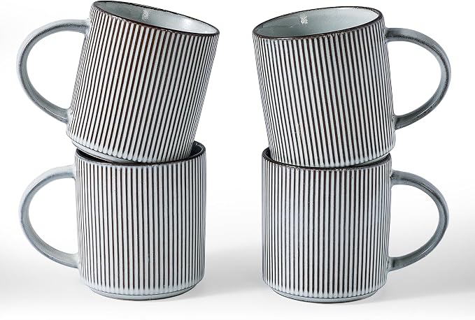 famiware Coffee Mug Set for 4, Star 16 oz Catering Mugs Cup Set by Famiware