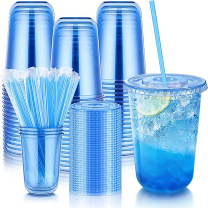 KesaPlan 50 Pack 16 oz Blue Plastic Party Cups by KesaPlan