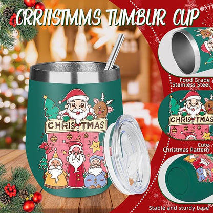 Christmas Wine Tumbler 12 oz Stainless Steel Wine Tumble Insulated Wine Tumbler - Image 3