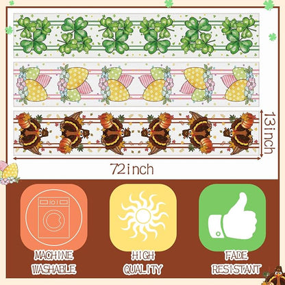 Honeydak 12 Pcs Holiday Table Runner Seasonal Farmhouse Table Decor 13 x 72 - Image 3