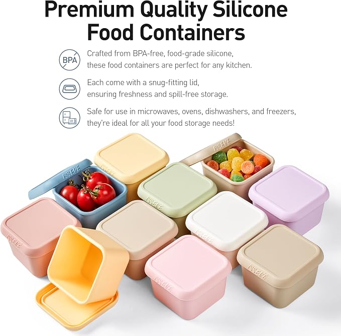 ISSEVE 8Pack 6oz Silicone Snack Containers - Image 8