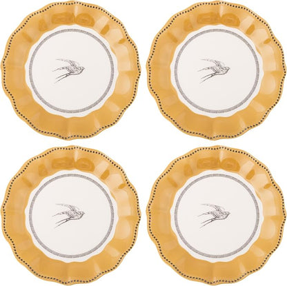 Karma, 8.75 inches Melamine Salad Plates Set of 4, Reusable Dishwasher Safe by KarmaGifts
