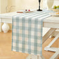 Laolitou Spring Blue Checkered Table Runner, Cotton Linen Gingham Easter Table by Laolitou